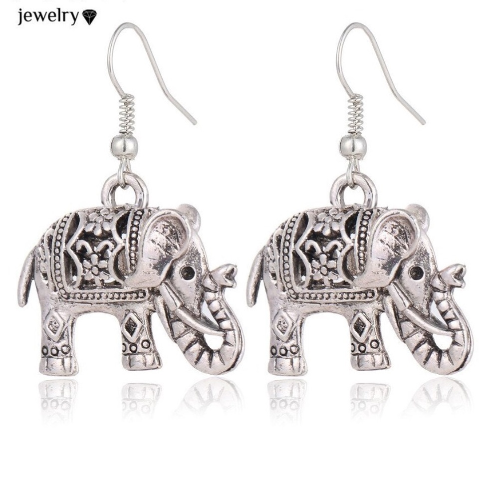 Sterling Silver Elephant Earrings